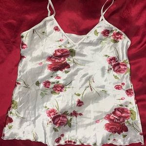 Floral silk tank top